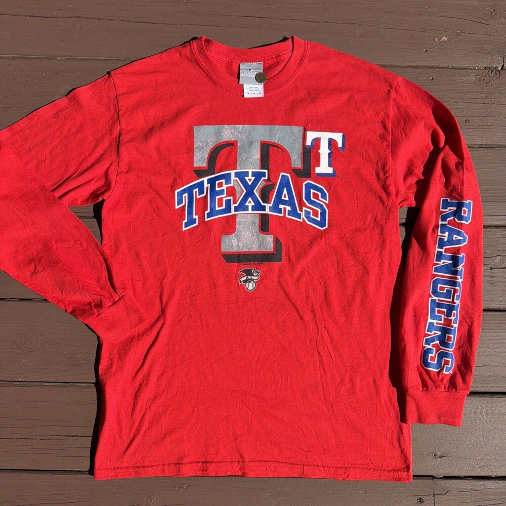 MLB Genuine Baseball Merchandise Texas Rangers Long Sleeve Red Medium